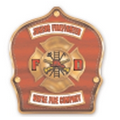 Plastic Curved Back Fire Helmet w/ Custom Red Junior Firefighter Shield